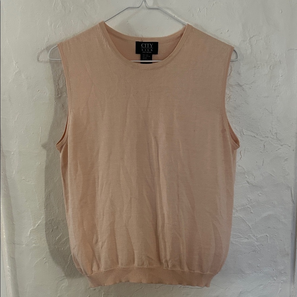 City Silk Knitwear Nude Sweater Vest